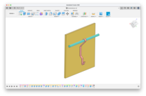 A 3d model of the rail and the specific hanger used for attaching the filter holder.